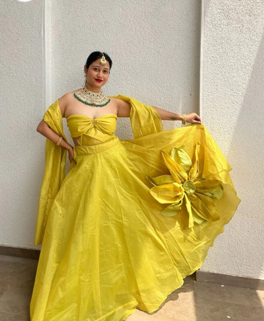 Chanderi Silk Yellow Yashi Lehenga