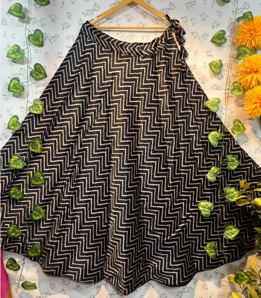 Black Masaba Mashru Skirt