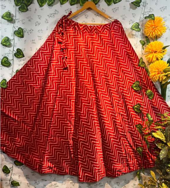 Red Rupa Mashru Skirt