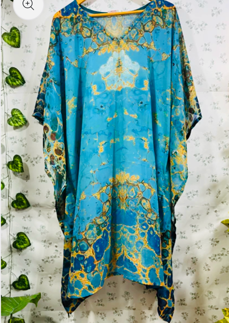 Blue yellow Kurti Kaftan