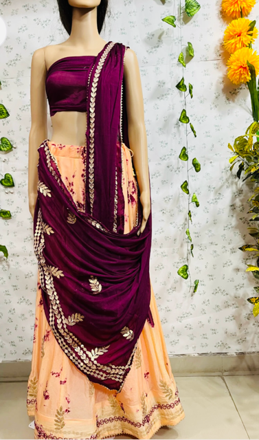 Peach Prachi Lehenga