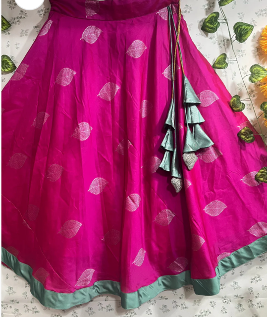 Fuchsia Pink Silk Skirt