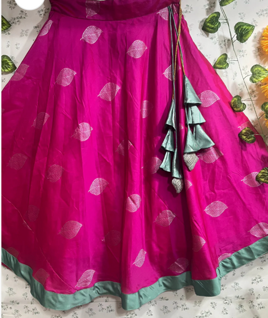 Fuchsia Pink Silk Skirt