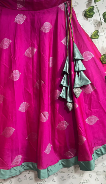 Fuchsia Pink Silk Skirt