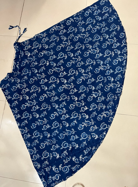 Ajrakh Indigo Champa Skirt