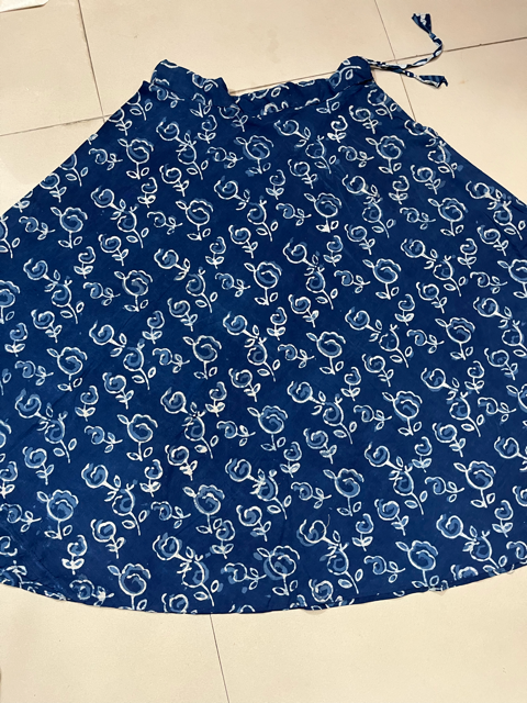 Ajrakh Indigo Champa Skirt