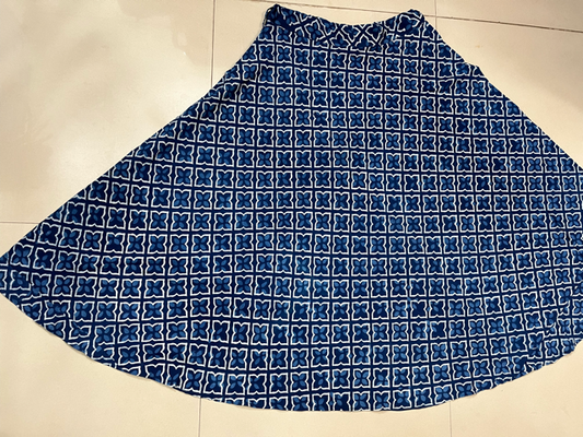 Ajrakh Indigo Manek Skirt