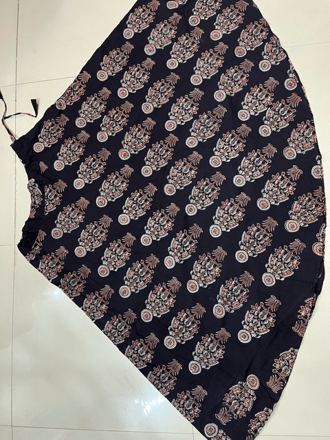 Ajrakh Black Koel Skirt