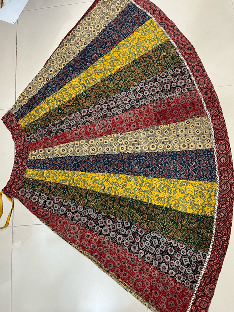 Ajrakh Multicolour  Kali Skirt