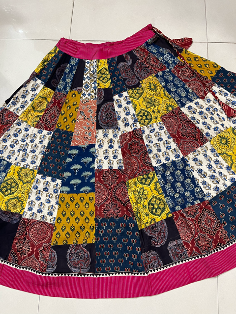 Ajrakh Multi patch Sasha Skirt