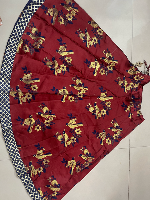 Maroon Mala Reversible Skirt