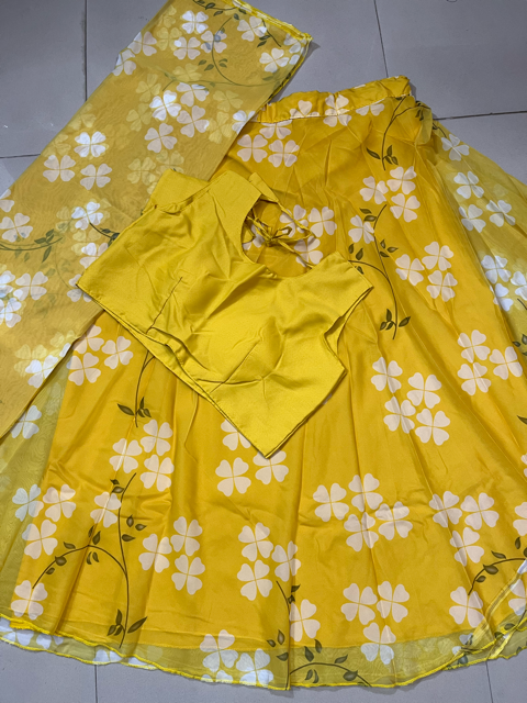 Yellow Tabbu Teby Silk Lehenga