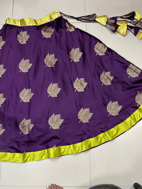 Purple Palli Silk Skirt