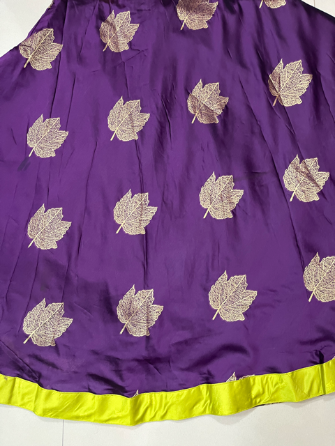 Purple Palli Silk Skirt