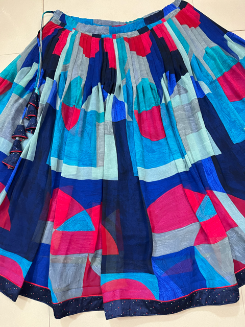 Blue Ama Georgette Skirt