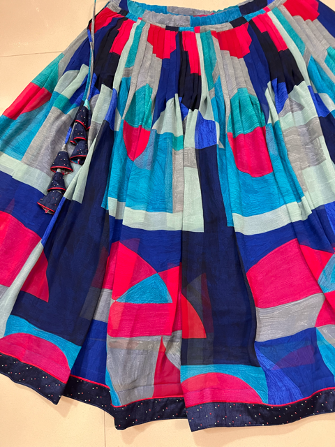 Blue Ama Georgette Skirt