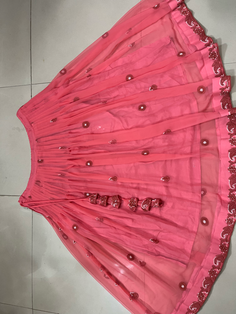 Fuchsia Chikankari Skirt