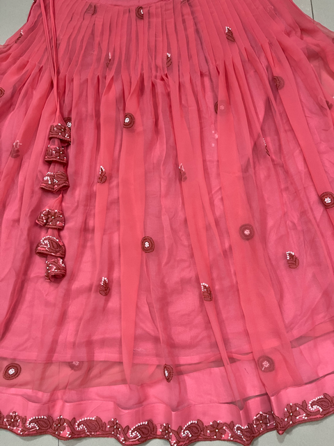 Fuchsia Chikankari Skirt