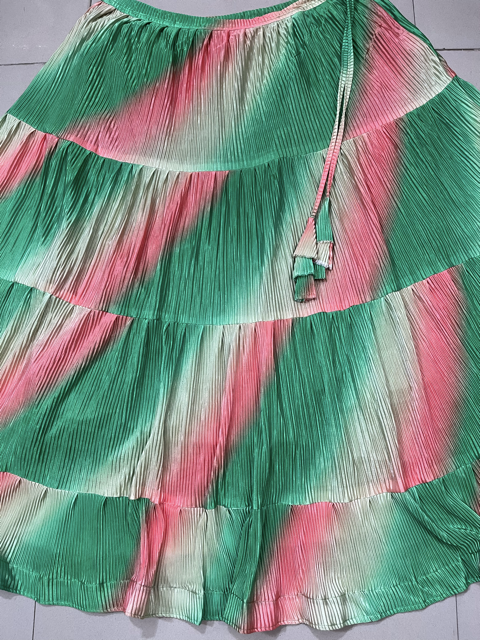 Multicolor Jhilmil Lycra Skirt