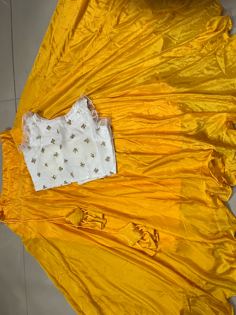 Yellow Chiffon Skirt Set