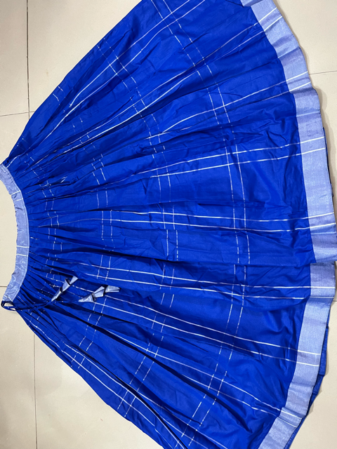 Royal Blue Silk Skirt