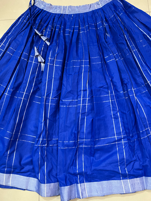 Royal Blue Silk Skirt