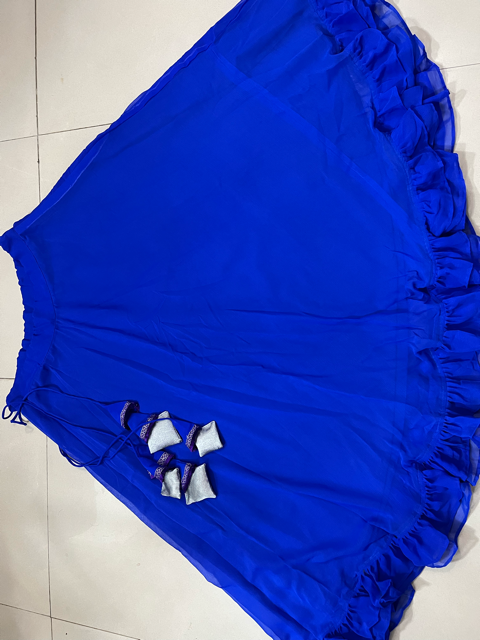 Royal Blue Ruma Georgette Skirt