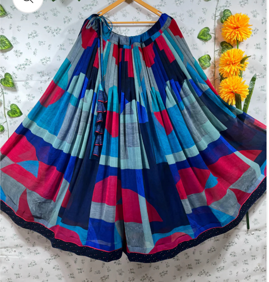 Blue Ama Georgette Skirt