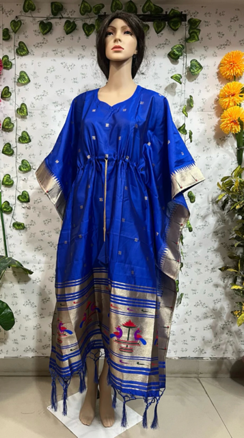 Paithani Royal Blue Kaftan