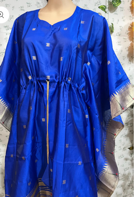 Paithani Royal Blue Kaftan