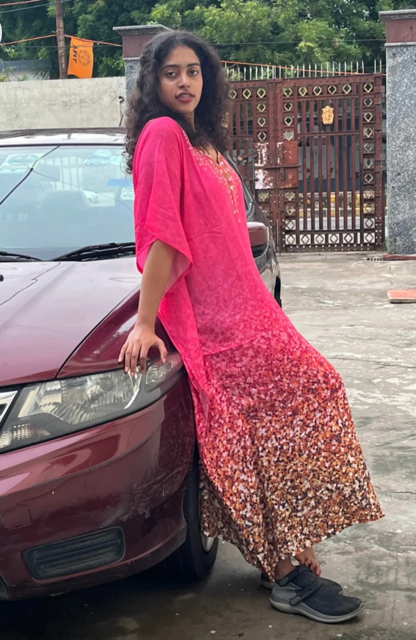 Silk Fuchsia Archi Kaftan