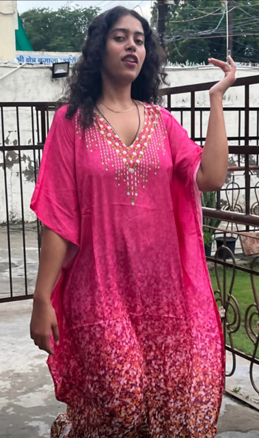 Silk Fuchsia Archi Kaftan