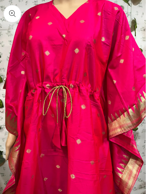 Paithani Fuchsia kaftan