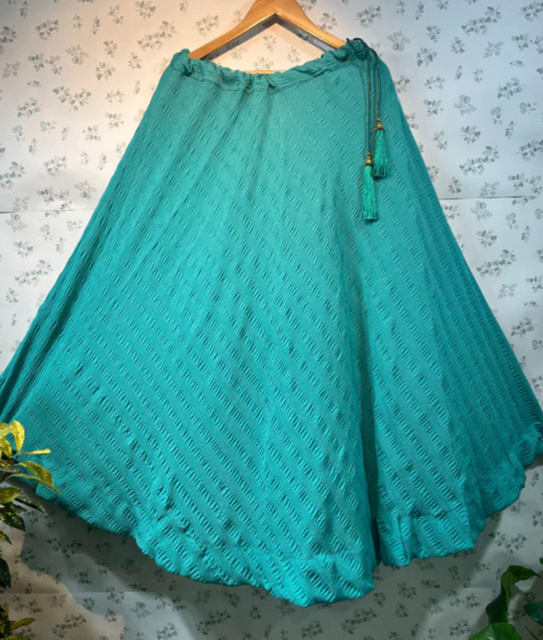 Turquoise Chinon Skirt