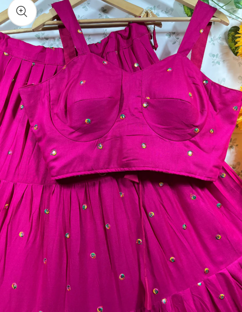 Fuchsia Lee Frill Skirt Set