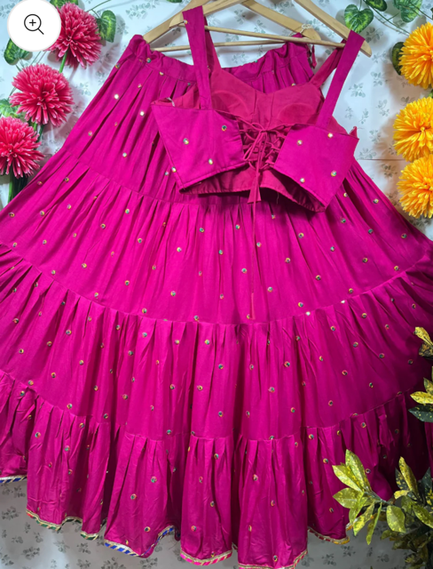 Fuchsia Lee Frill Skirt Set