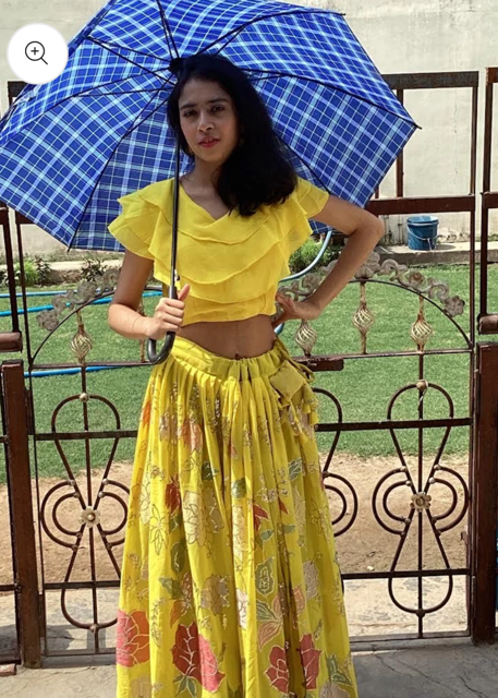 Yellow Sunny Georgette skirt Set