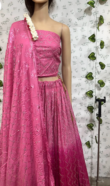 Pink Ambre Lehenga