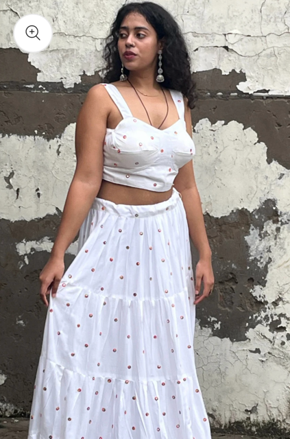 White Frill Skirt Set