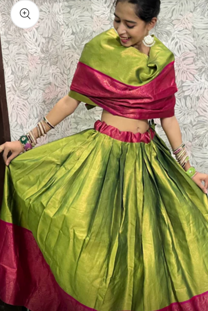 Green Pali Silk Lehenga