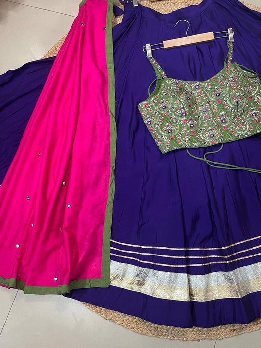 Purple Pari Roman Silk Lehenga Choli