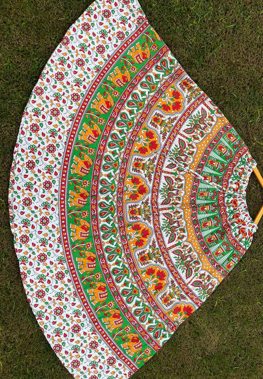 Boho Cotton Printed Multicolor Rini Indian Skirt