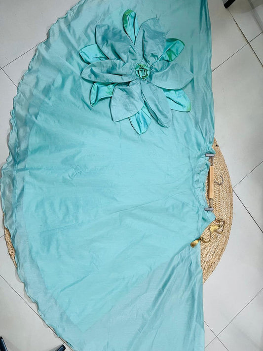 Chanderi Silk Turquoise Rashi Festive Lehenga