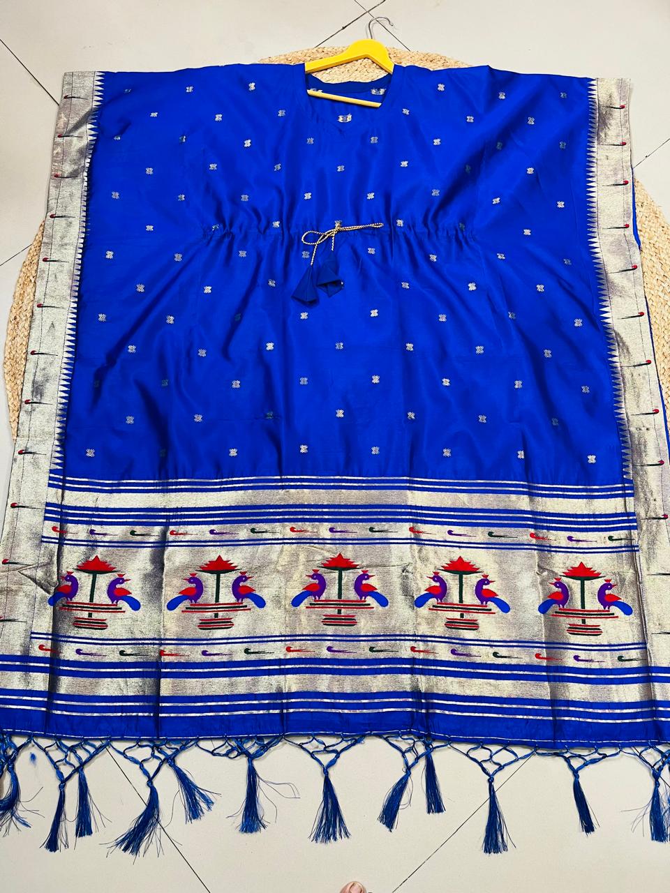 Royal Blue Paithani Silk Rani Sa Kaftan