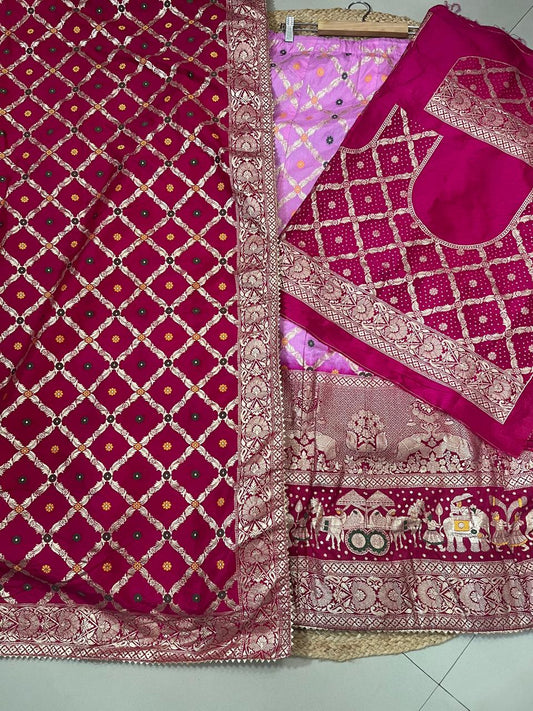 Banarasi Dola Silk Pink Bela Wedding Lehenga