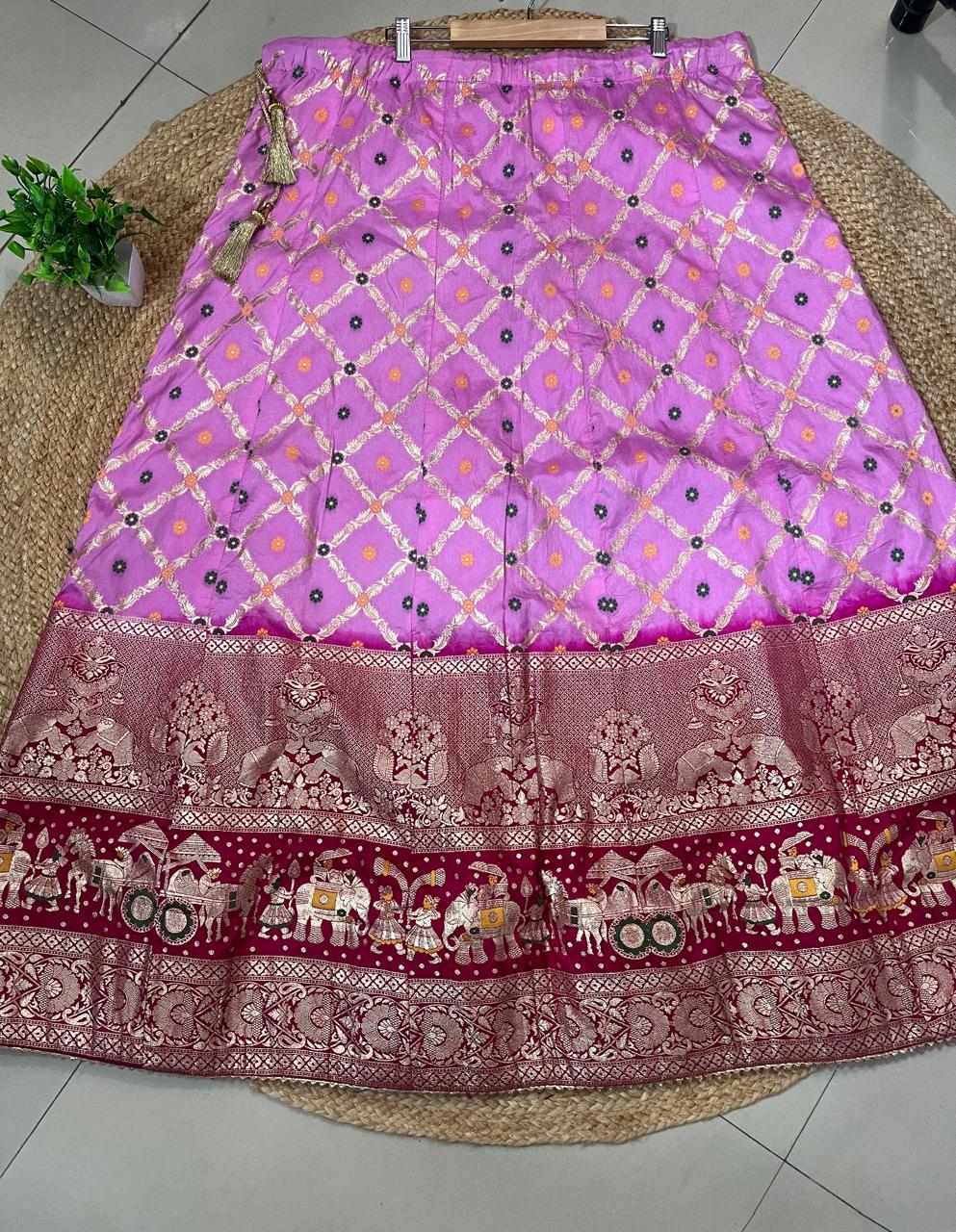 Banarasi Dola Silk Pink Bela Wedding Lehenga