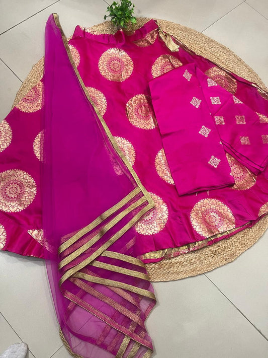 Fuchsia Rati Silk Festive Lehenga