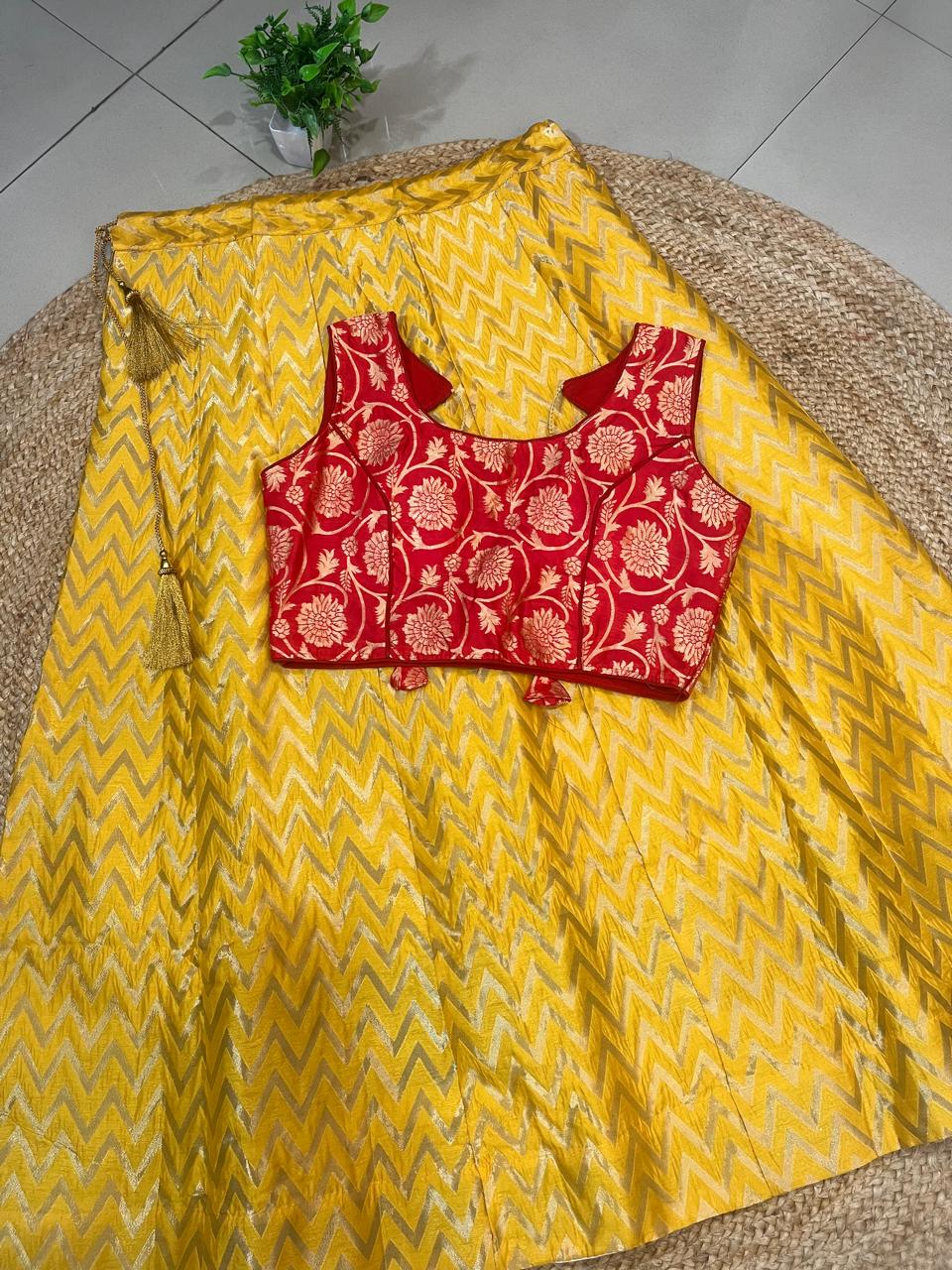 Yellow Silk Reeti Festive Lehenga