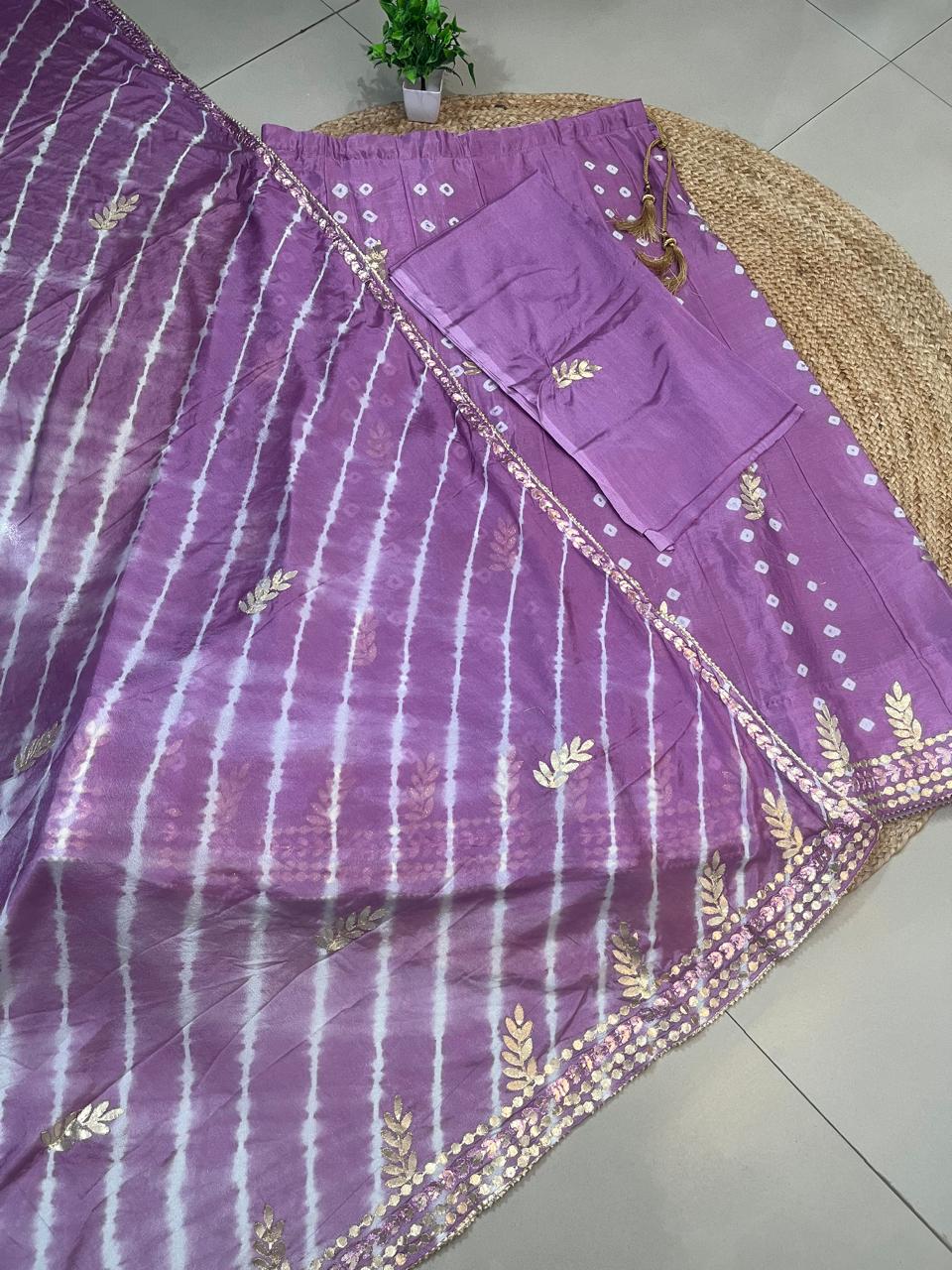 Lavender Silk China Festive Lehenga