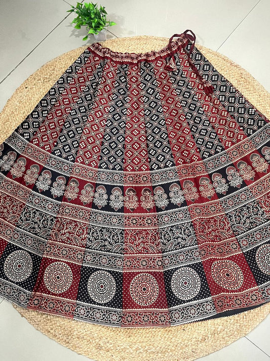 Mashru Silk Vaijanti Panel Indian Skirt